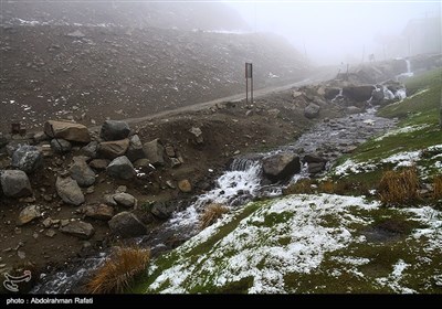 بارش برف و مه گرفتگی در ارتفاعات همدان