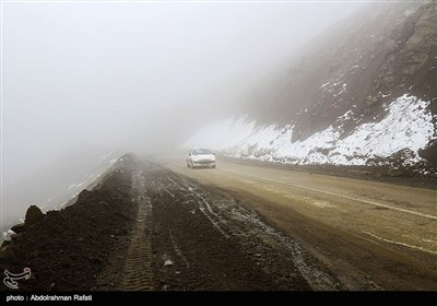 بارش برف و مه گرفتگی در ارتفاعات همدان