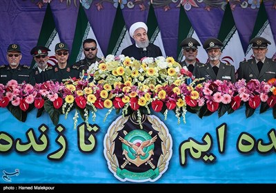سخنرانی حجت‌الاسلام حسن روحانی رئیس جمهور در مراسم رژه روز ارتش