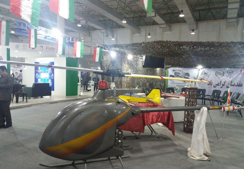 شیراز|نخستین بالگرد بدون سرنشین بسیجیان شیرازی در نمایشگاه فناوری کیش رونمایی شد