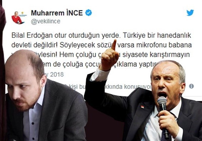 «محرم اینجه» خطاب به پسر اردوغان: بشین سر جایت! ترکیه یک حکومت خاندانی نیست