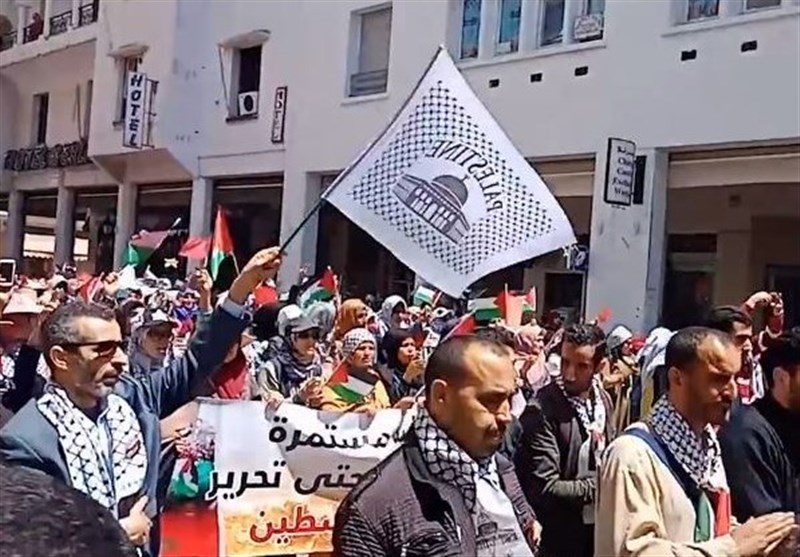 تظاهرات مغربی‌ها در حمایت از راهپیمایی بازگشت/ محکوم کردن عادی سازی روابط با رژیم اسرائیل