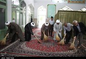 بجنورد| غبارروبی مساجد خراسان شمالی در آستانه ماه رمضان+تصاویر