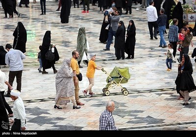 حرم امام رضا علیہ السلام میں بارش کے وقت کے مناظر