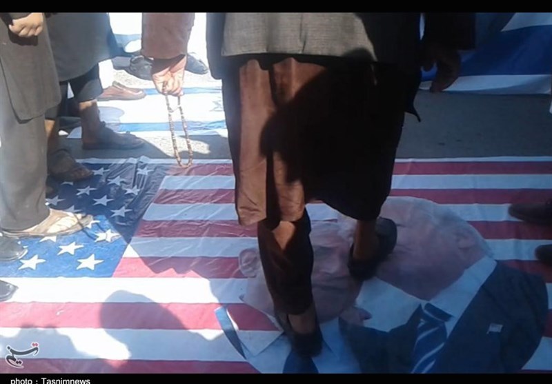 ابراز انزجار از آمریکا و تاکید بر حمایت از قدس در پایتخت افغانستان + عکس