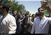 حجت الاسلام سیدمجتبی خامنه ای در راهپیمایی روز قدس تهران