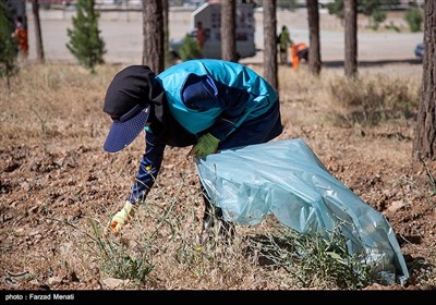 پاکسازی محوطه تاریخی طاق بستان توسط دوستداران محیط زیست 