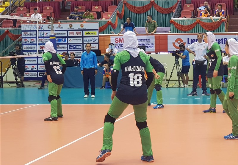 والیبال قهرمانی جوانان دختر آسیا |تیم ایران به عنوان تیم اول گروه صعود کرد