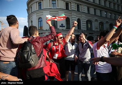 حضور هواداران تیم های حاضر در جام جهانی 2018 در حوالی میدان سرخ مسکو