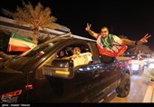 شادی مردم  جزیره کیش پس از پیروزی تیم ملی فوتبال ایران مقابل مراکش