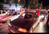شادی مردم  کرمانشاه پس از پیروزی تیم ملی فوتبال ایران مقابل مراکش