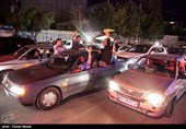 شادی مردم  کرمانشاه پس از پیروزی تیم ملی فوتبال ایران مقابل مراکش