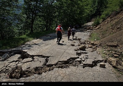 سیل و رانش زمین در روستای کاکرود لات رودسر - گیلان