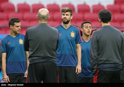 آخرین تمرین تیم ملی فوتبال اسپانیا پیش از دیدار با ایران