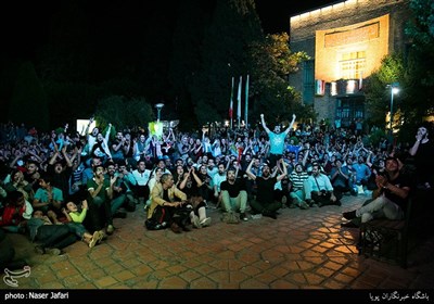 Iran Football Fans Gather in Public Places to Watch World Cup Match
