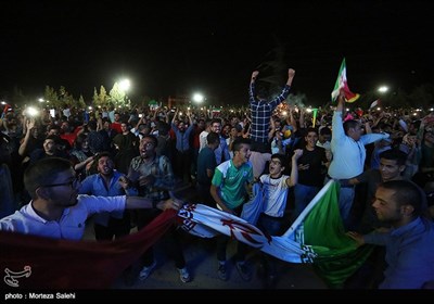 People Watch World Cup Match against Portugal in Public Places across Iran