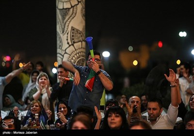 People Watch World Cup Match against Portugal in Public Places across Iran