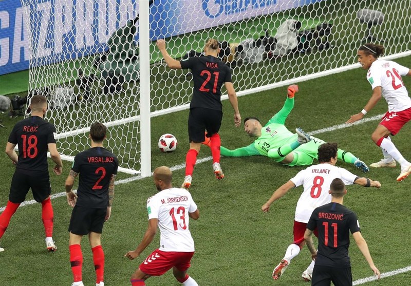 جام‌جهانی 2018| تساوی، حاصل نیمه اول بازی کرواسی و دانمارک