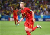 جام جهانی 2018|دی‌بروینه بهترین بازیکن دیدار برزیل و بلژیک شد