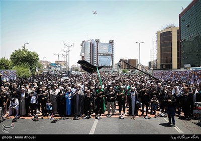 مراسم عزاداری سالروز شهادت امام جعفرصادق(ع) در میدان صادقیه تهران