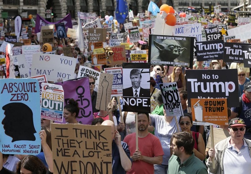 Protests Held in Glasgow as Trump Lands in Scotland