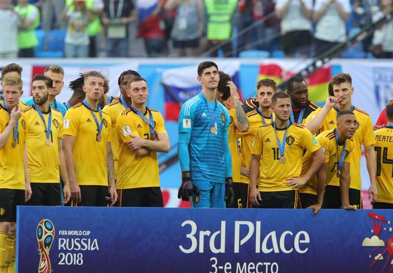 جام جهانی 2018| مراسم اهدای مدال به تیم ملی بلژیک + تصاویر