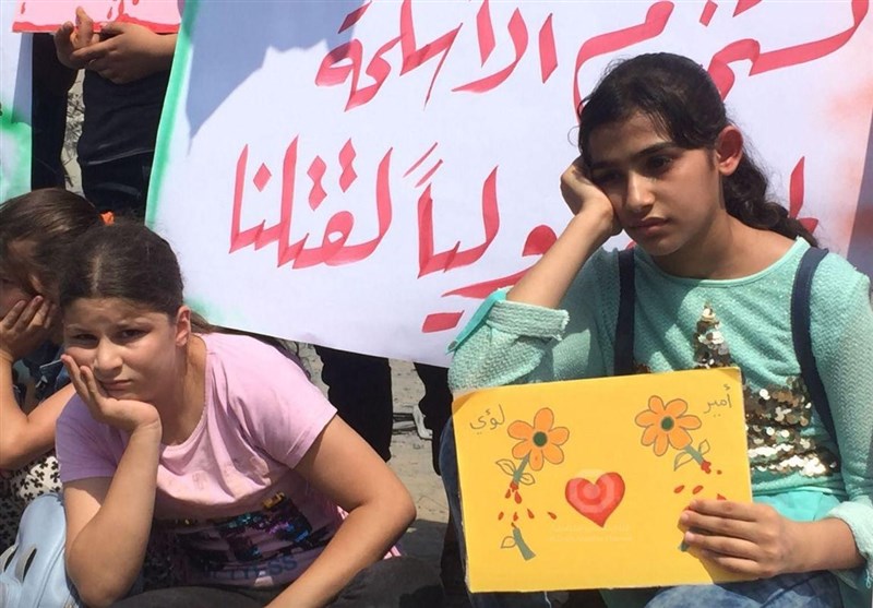 Gazan Children Stage Protest at Same Park Two Kids Killed by Israeli Airstrike