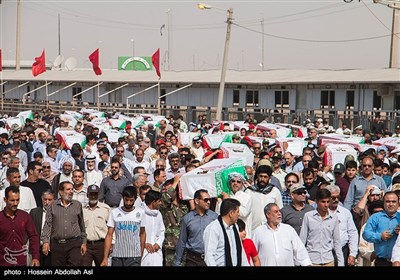 ورود پیکر ۷۵ شهید دفاع مقدس از مرز شلمچه 