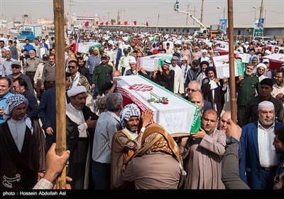 ورود پیکر ۷۵ شهید دفاع مقدس از مرز شلمچه 