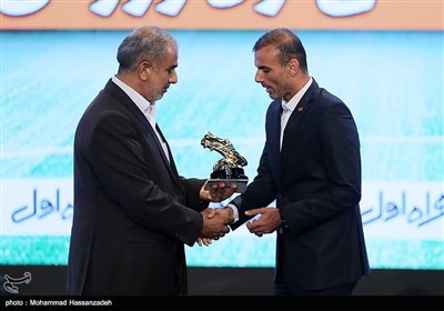 سید جلال حسینی در مراسم انتخاب برترین‌های هفدمین دوره لیگ برتر فوتبال