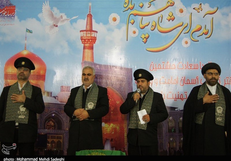 خوزستان| استقبال مردم هندیجان در مسجد جامع از خُدام حرم مطهر رضوی + تصاویر