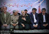 سردار سرلشکر پاسدار قاسم سلیمانی فرمانده نیروی قدس سپاه پاسداران انقلاب اسلامی در مراسم یادواره شهدای عملیات رمضان - همدان
