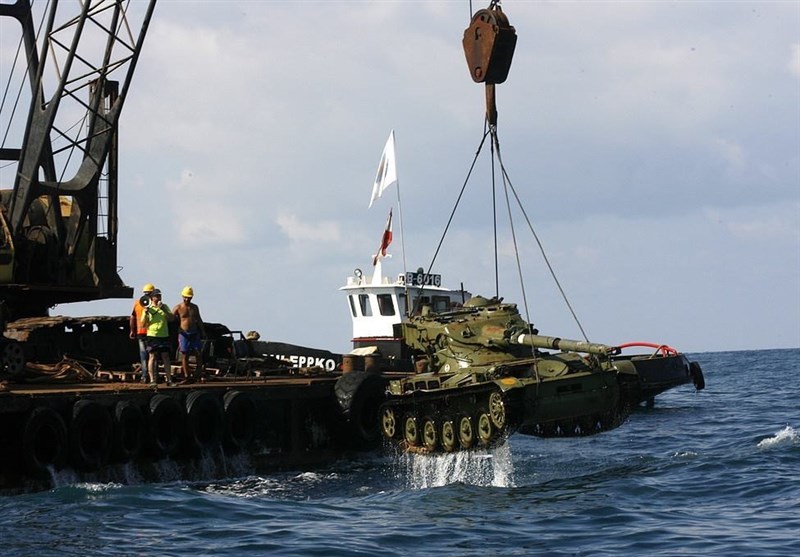 Lebanon dumps armored vehicles into Mediterranean