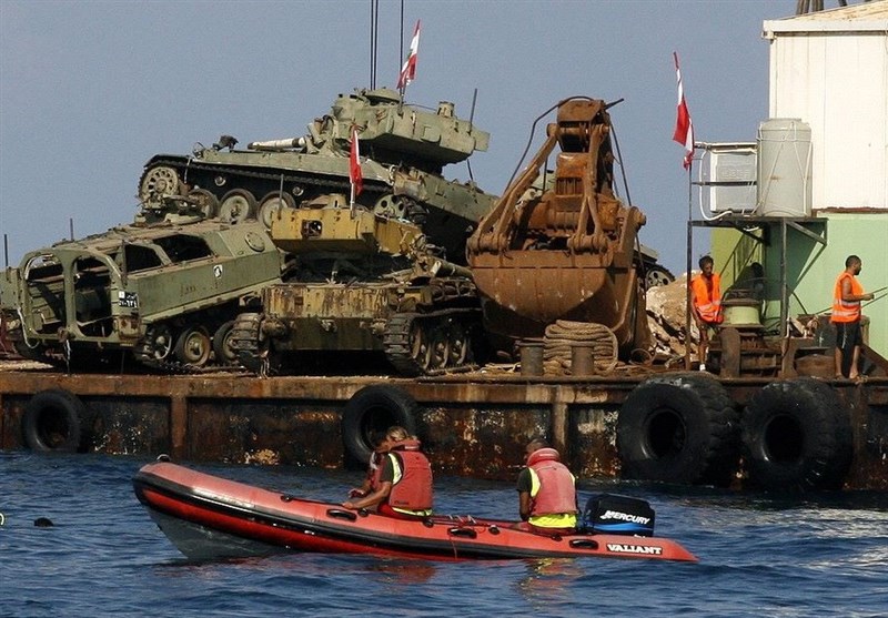 Lebanon dumps armored vehicles into Mediterranean