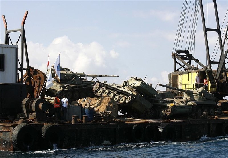 Lebanon dumps armored vehicles into Mediterranean