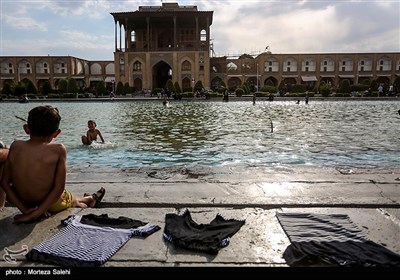 Children Playing with Water in Isfahan Naqsh-e Jahan Square 