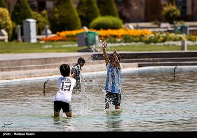 Children Playing with Water in Isfahan Naqsh-e Jahan Square 