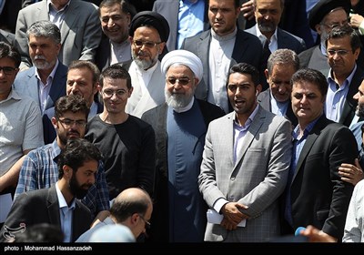 حجت الاسلام حسن روحانی رئیس جمهور در حاشیه جلسه هیئت دولت