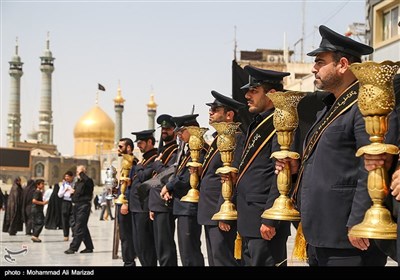  دسته عزاداری خادمین حرم مطهر حضرت معصومه (س) در سالروز شهادت امام جواد (ع)