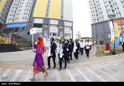  اهتزاز پرچم ایران در دهکده بازی‌های آسیایی
