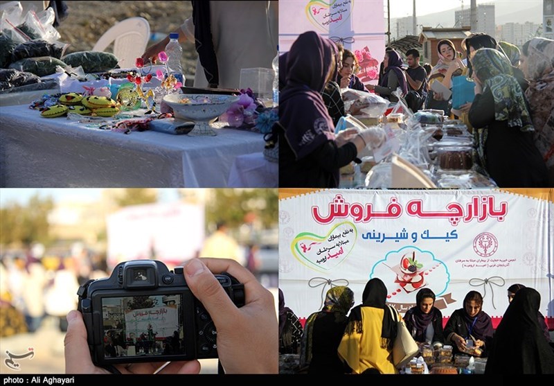 بازارچه‌ای برای بیماران سرطانی در ارومیه به روایت تصویر