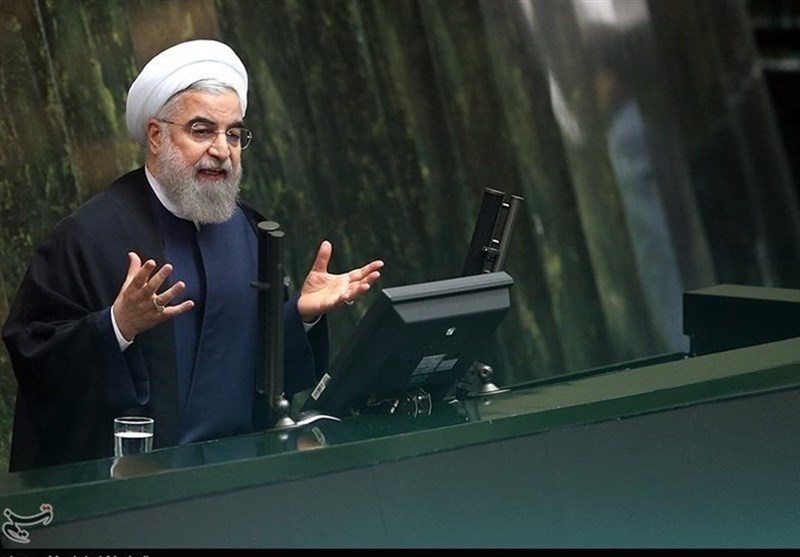 روحانی در مجلس: ملت ایران در برابر آمریکا دست برتر دارد