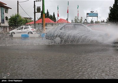 بارش باران و آبگرفتگی معابر - کلاچای 