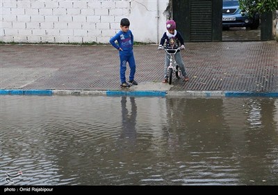 بارش باران و آبگرفتگی معابر - کلاچای 