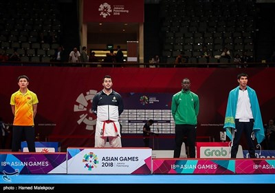 کسب مدال طلای سجاد گنج‌زاده در وزن 84+ کیلوگرم مسابقات کاراته - بازی‌های آسیایی 2018