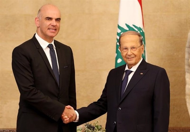 لبنان| دیدار رئیس‌جمهوری سوئیس با عون در کاخ بعبدا