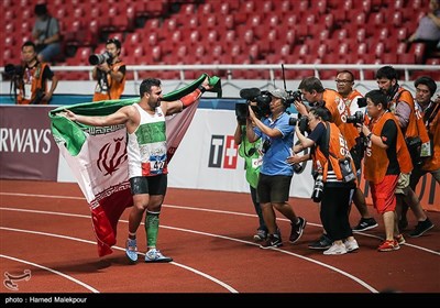 کسب مدال طلای احسان حدادی در مسابقات پرتاب دیسک - بازی‌های آسیایی 2018