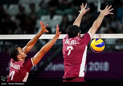 دیدار تیم‌های والیبال ایران و قطر - بازی‌های آسیایی 2018
