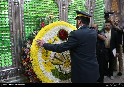 تجدید میثاق امیر سرتیپ علیرضا صباحی‌فرد فرمانده قرارگاه پدافند هوایی ارتش با آرمان های امام خمینی(ره)