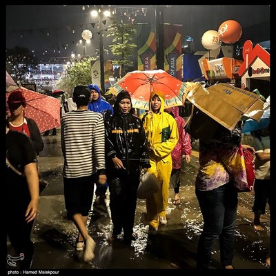 بارش شدید باران در آخرین روز از بازی‌های آسیایی 2018 - جاکارتا